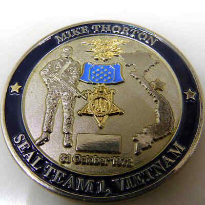 SEAL TEAM1 VIETNAM NEVER CIVE UP NEVER OUIT CHALLENGE COIN