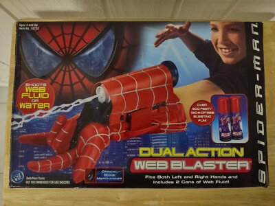 Spider-Man Dual Action Web Blaster Used Complete Set (Use w/Web Fluid or  Water)
