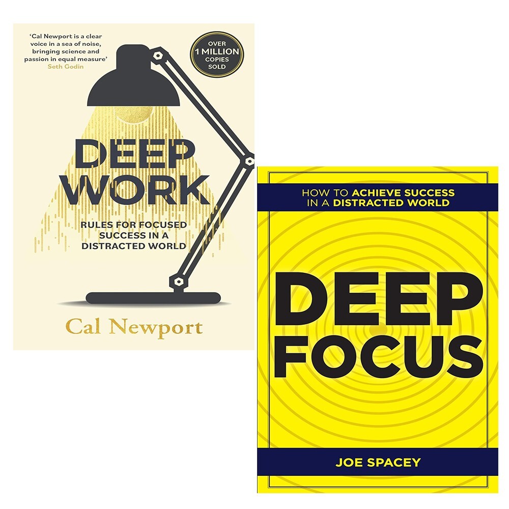 Deep Work Cal Newport, Deep Focus Joe Spacey 2 Books Set Paperback