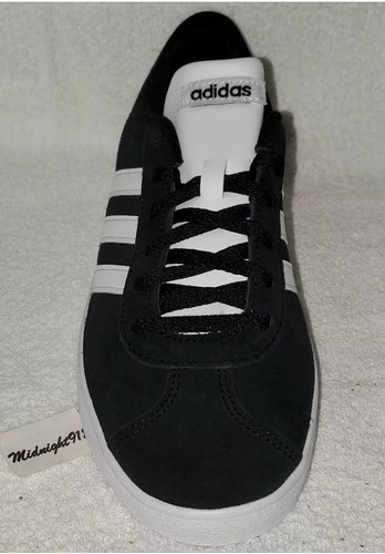 ADIDAS YOUTH VL COURT 2.0 K SUEDE SHOES. SZ 5 BLACK/WHITE - Picture 2 of 6
