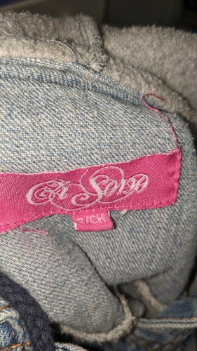 Ci Sono girls sz. S denim vest w/ soft gray hood top. Cute, fun - Picture 9 of 10