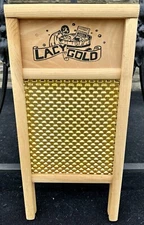 Vintage Lacy Gold Wash Board Cabinet by Columbus Wash Board Co.