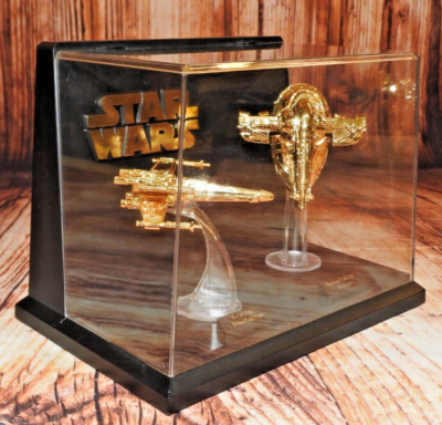Star Wars Gold Plated X Wing Starfighter & Boba Fett