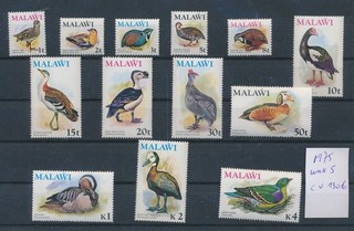 LS96216 Malawi 1975 cv 130 euro uccellini animali bel lotto MNH