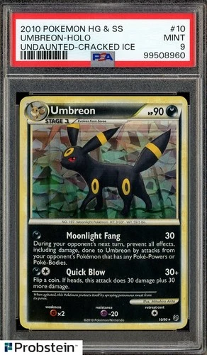 2010 Pokemon HG & SS Undaunted Cracked Ice #10 Umbreon Holo PSA 9 MINT