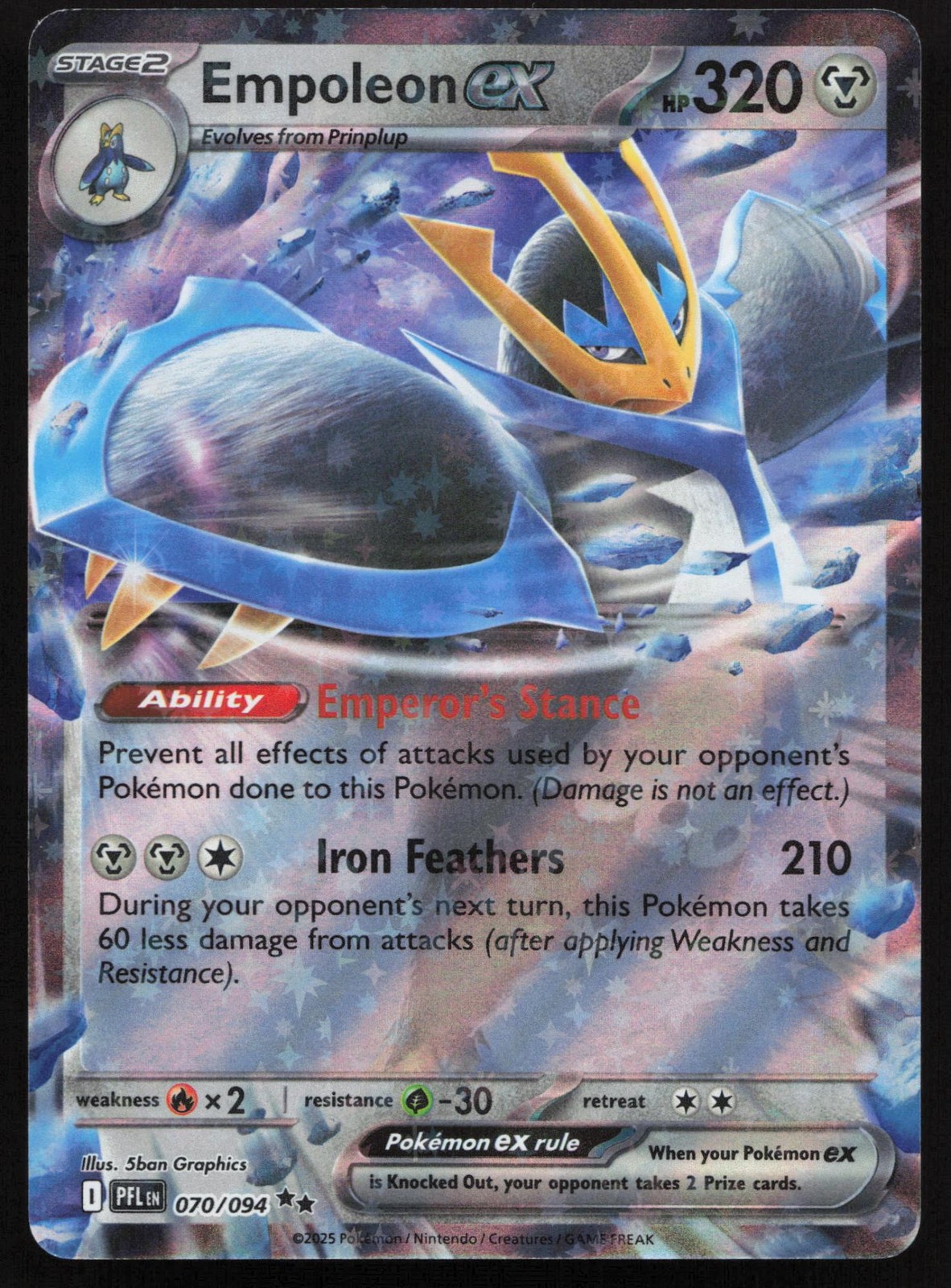 Empoleon ex 070/094 PFL Phantasmal Flames Pokémon - NM