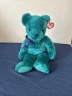 vintage  Teddy Teal Beanie Baby 14 Inch 2000