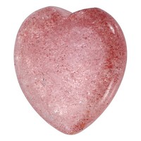 "FüR Crystals Herz Heilsteine Beerenquarz Edelstein 1,2\", Pinker Punkt"