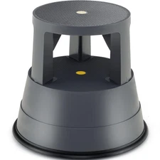 Rolling Step Stool, Library Stool w/Non-Slip Platform, Thick Rubber Ring,