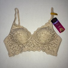 Maidenform Lightly Lined Convertible Wireless Lace Bralette 34A Beige DM1188 NWT