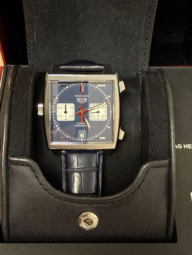 TAG HEUER Monaco CAW211P Chronograph Navy / Silver Dial Automatic Men's