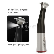 Abdent Dental 1:5 Aumento Velocidad Máxima Pieza de Mano LED Fibra Óptica Contra Ángulo Reino Unido