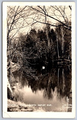 K44/ Canada RPPC Postcard c40-50s North Hatley Quebec Websters Pond 509