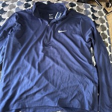 Women  s Nike Drifit 1/4 Zip Pullover Navy Blue Size XL NWT