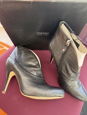 hochwertige Schuhe Stiefeletten Leder schwarz 41 ESPRIT High Heels hoher Absatz