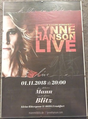 Lynne Hanson Live Frankfurt 2018: gerahmtes Poster: SIGNIERT Autogramm 