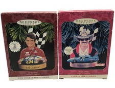 Hallmark Keepsake Ornament Jeff Gordon & Richard Petty Stock Car Champions Set
