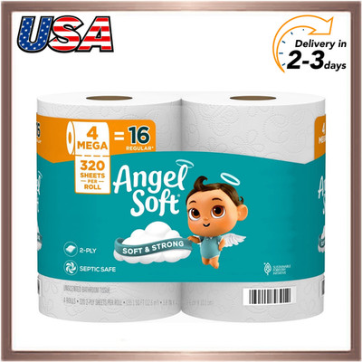 toilet paper, 4 mega rolls = 16 regular rolls, soft and strong toilet tissue