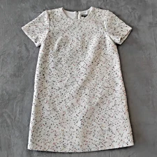 Express Dress Womens S Small Speckled Boucle Crew Short Sleeve Lined Tweed Shift