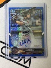 2018 Bowman Chrome Baseball Eduardo Diaz Blue Mojo Auto /150