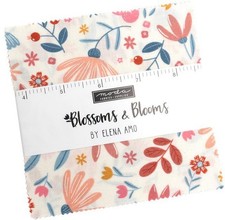 Blossoms Blooms Moda Charm Pack, 42 100 Cotton 5-inch Precut Fabric Squares