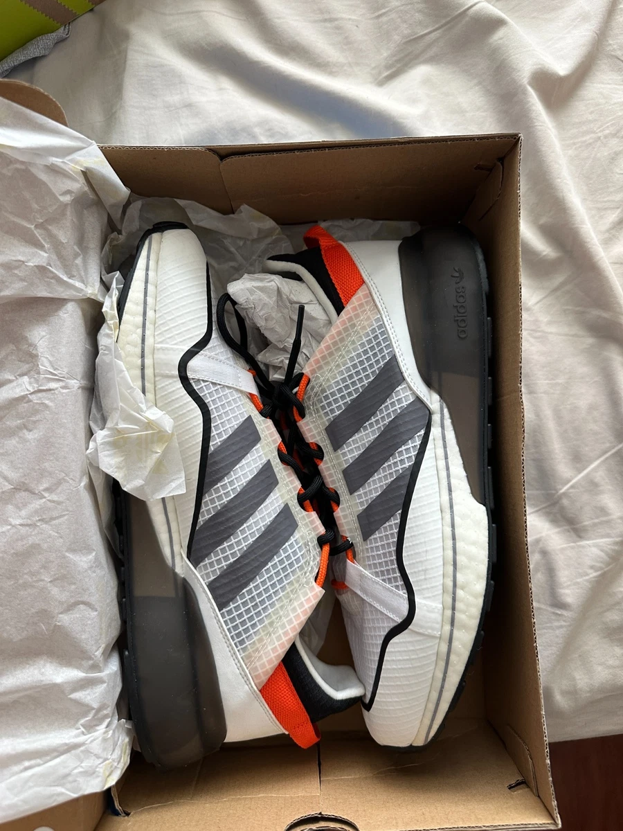 Adidas ZX 2K Boost Pure White Grey Orange for sale | eBay