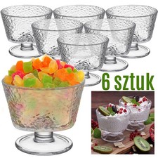 6x Dessertkelche 290ml Mosaik Muster Glas Kelch Gläser Edel