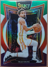 Trae Young Panini Select 2024-25 #63 Green White Purple Prizm Concourse Hawks