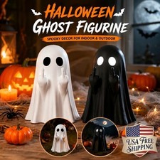 Halloween Ghost Figurine Funny Middle Finger Statue Novelty Tabletop Home Decor