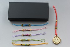 Vtg 1983 Seiko Pocket Watch 1400-0800 6 Japanese Straps Gold Roman Womens JAPAN