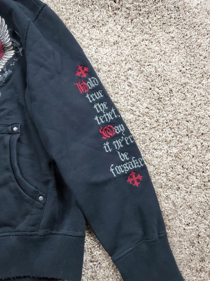 Sudadera con Capucha Express De Colección Para Hombre Grande Bordada Tachonada Vindicator Gráfico Y2K Foto 4 de 4