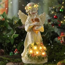 Chunful Dog Angel Statue Pet Solar Memorial Gifts for Loss of Dogs colorful