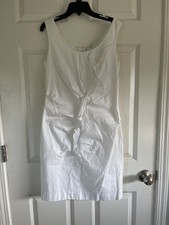 ETCETERA Women's White Ruffle Sleeveless Dress Size 4 summer party