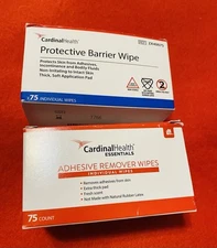 Cardinal  Protective Barrier Wipe and Cardinal Health Adhesive Remover Wipes