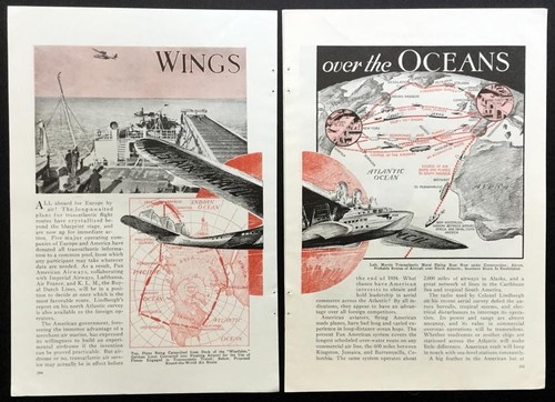 Transatlantic Flights 1934 Pan Am Sikorsky and Martin Clippers Graphic Pictorial
