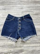 Levi s Shorts Cut Off Vintage Button Front Size US 26 Blue Dark Wash