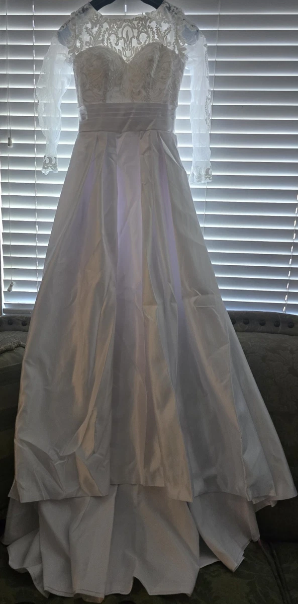 Satin Full-Length Long Sleeve Wedding Dresses for sale | eBay