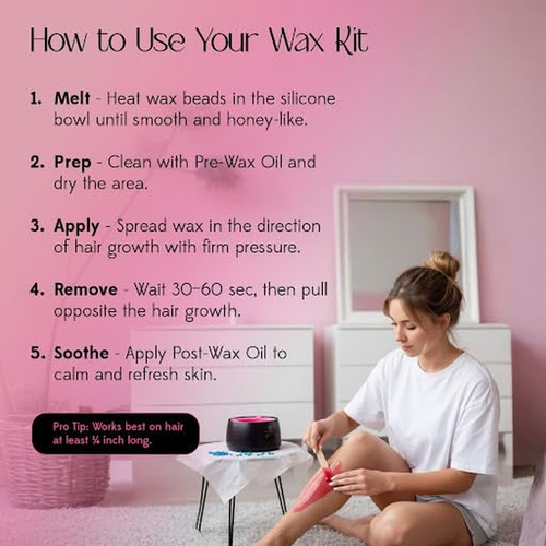 Premium Waxing Kit for Women - Beginner Friendly - Complete Wax Kit That Include - Picture 4 of 12