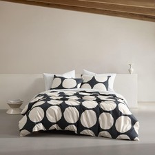 - Queen Duvet Cover Set, Organic Cotton Bedding with Matching Shams, Bold M...