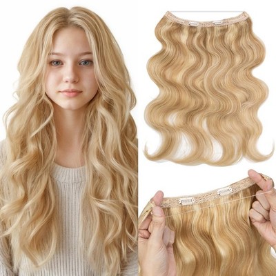 MY-LADY Halo Human Hair Extensions Real, Adjustable Wire  display picture 2