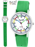 Armbanduhr Kinder Lernuhr Jungen MäDchen Uhr Kinderuhr Wechselarmband GrüN Quarz