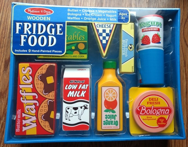 MELISSA & DOUG Fridge Food Set Wooden Play Food eBay