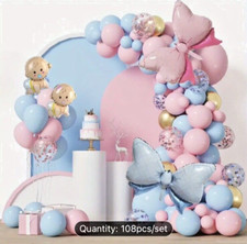 108 Piece Gender Reveal Balloon Arch Garland Party Decor