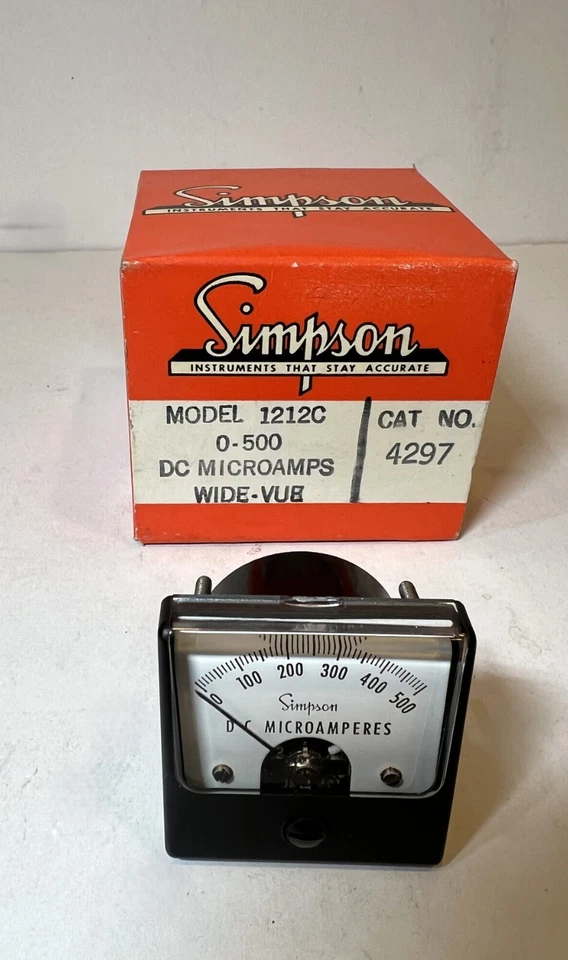 SIMPSON   1212C-0-500-DC Microamperes Analog Wide-Vue Panel Meter (NEW IN BOX) - Image 3 of 4