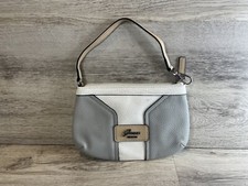 Guess Clutch Pouch Wristlet Purse Handbag Zipper Closure Gray White