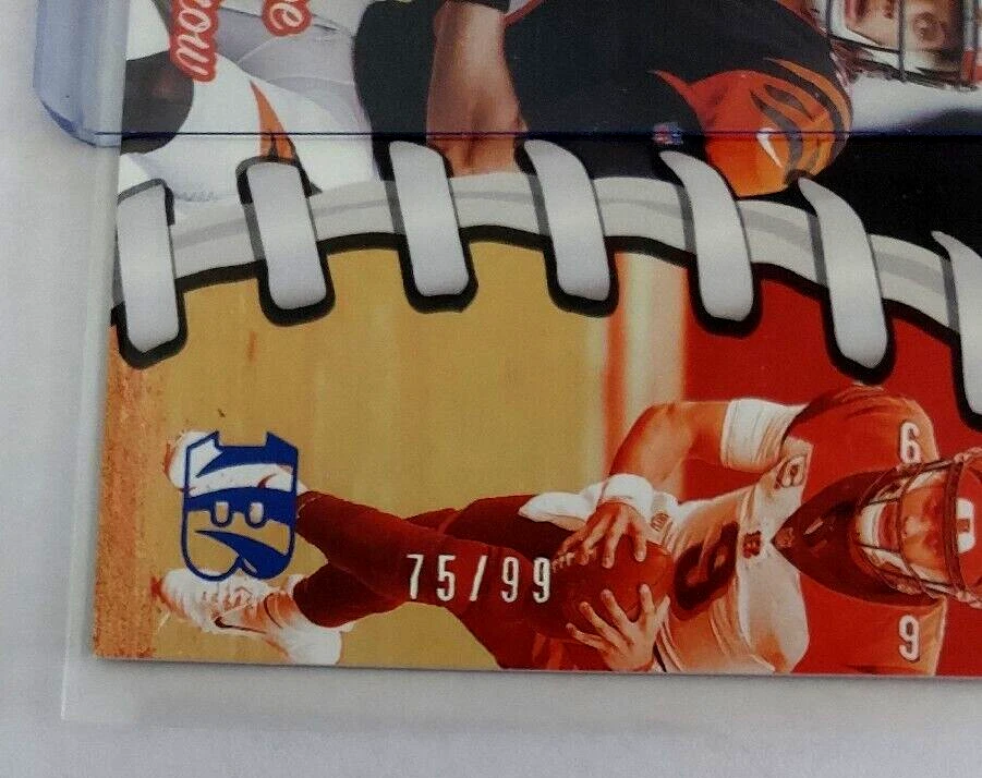 Joe Burrow BLUE Omega RC 75/99 Cincinnati Bengals Rookie O-1 2020 Chronicles - Image 3 of 3