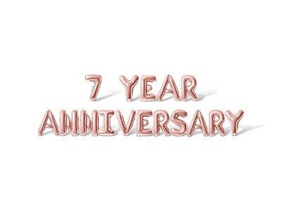 7 YEAR ANNIVERSARY Letter Balloon Banner - 7th Anniversary Party DIY Decorations