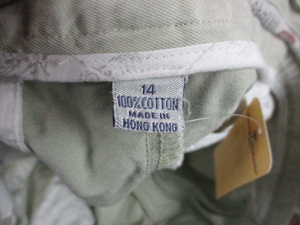 Tommy Bahama Pants Womens 14 Beige Brown Relax Khaki Flat Front Trousers 30x30 - Image 4 of 4