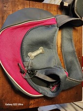 YUDODO Pet Dog Sling Carrier Breathable Mesh Travel Safe Sling Carrier PINK Med