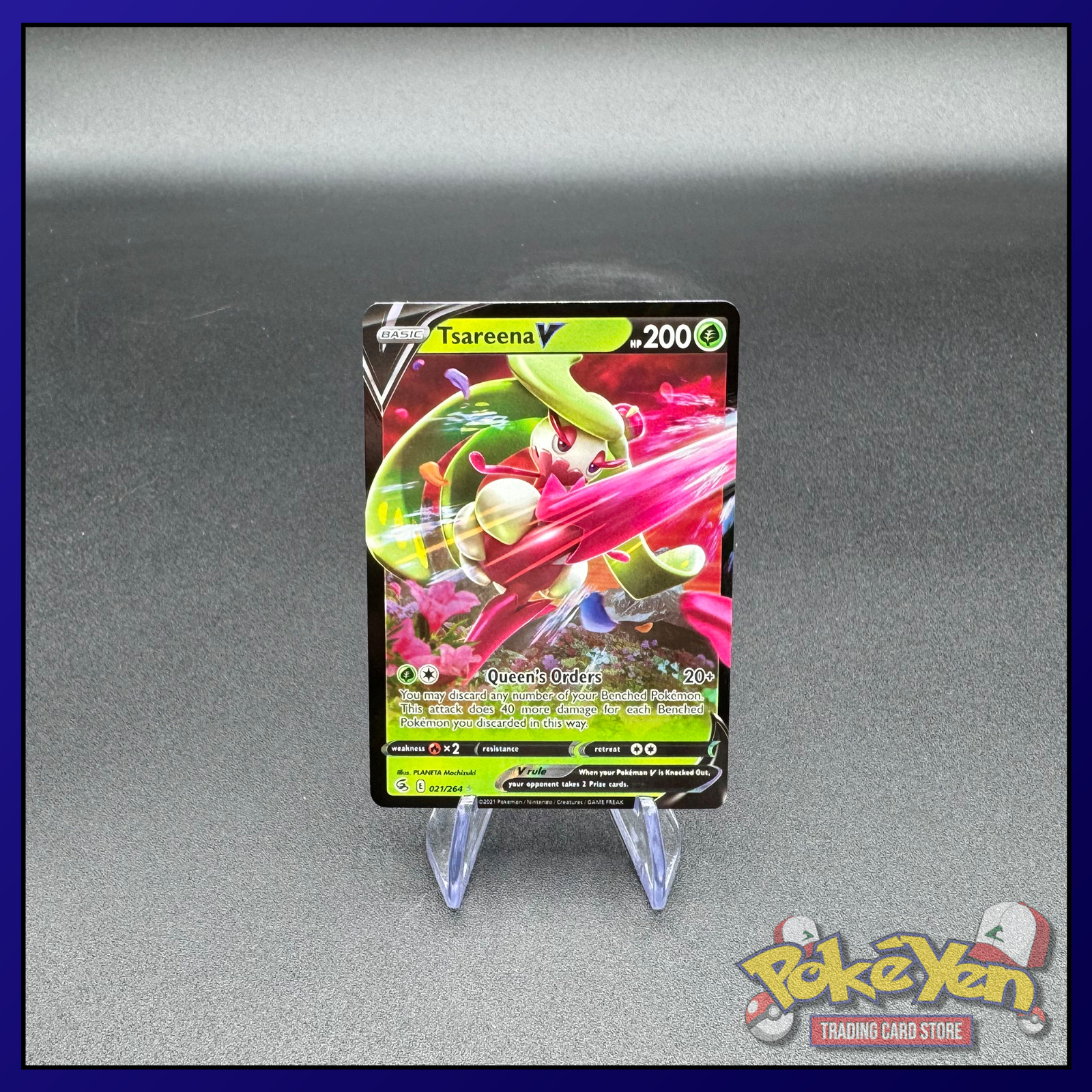 Tsareena V 21/264 Ultra Rare Holo Pokemon Card Fusion Strike PACK FRESH NM/M